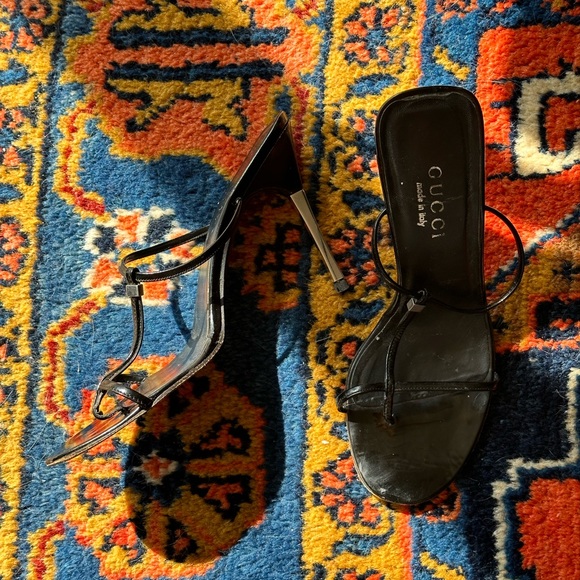 Authentic Gucci Tom Ford era Stilettos Metal Spike Heel Strappy Leather - Picture 4 of 6